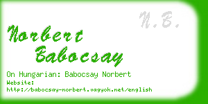 norbert babocsay business card